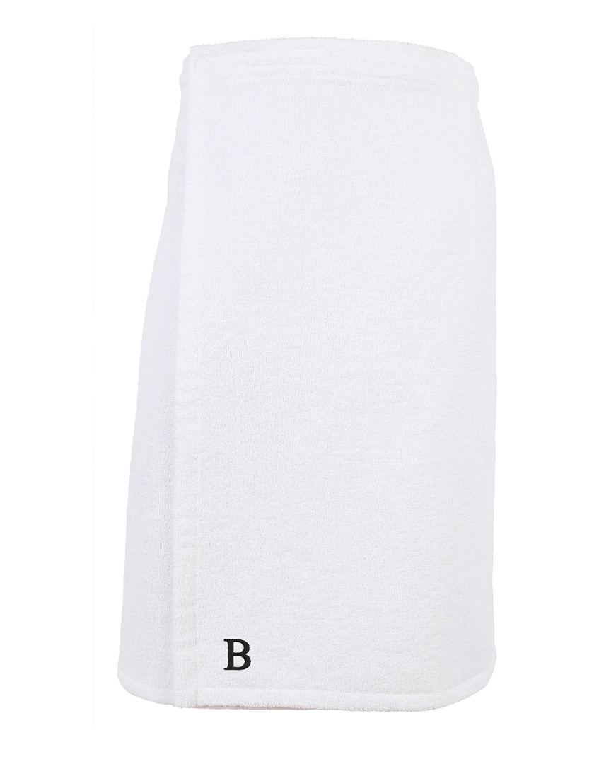 Linum Home Textiles Monogrammed Terry Body Wrap, (a-z) In White