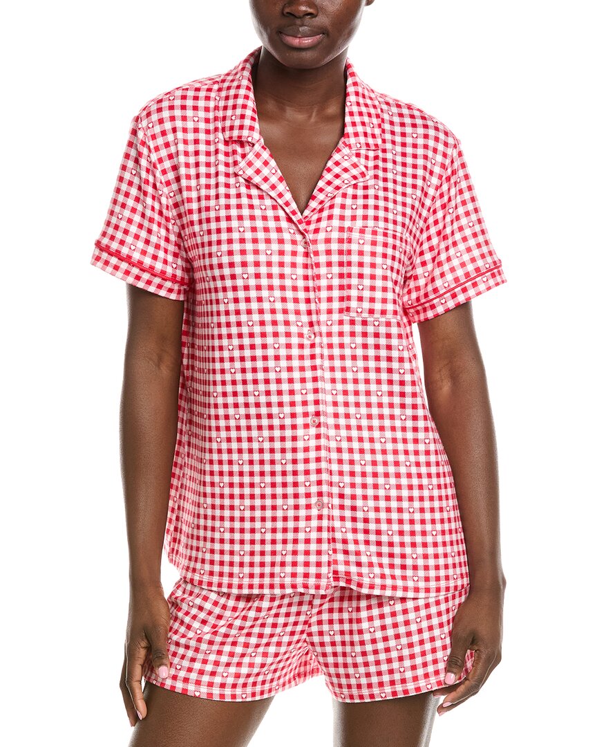 Z Supply Gingham Pajama Top In Red