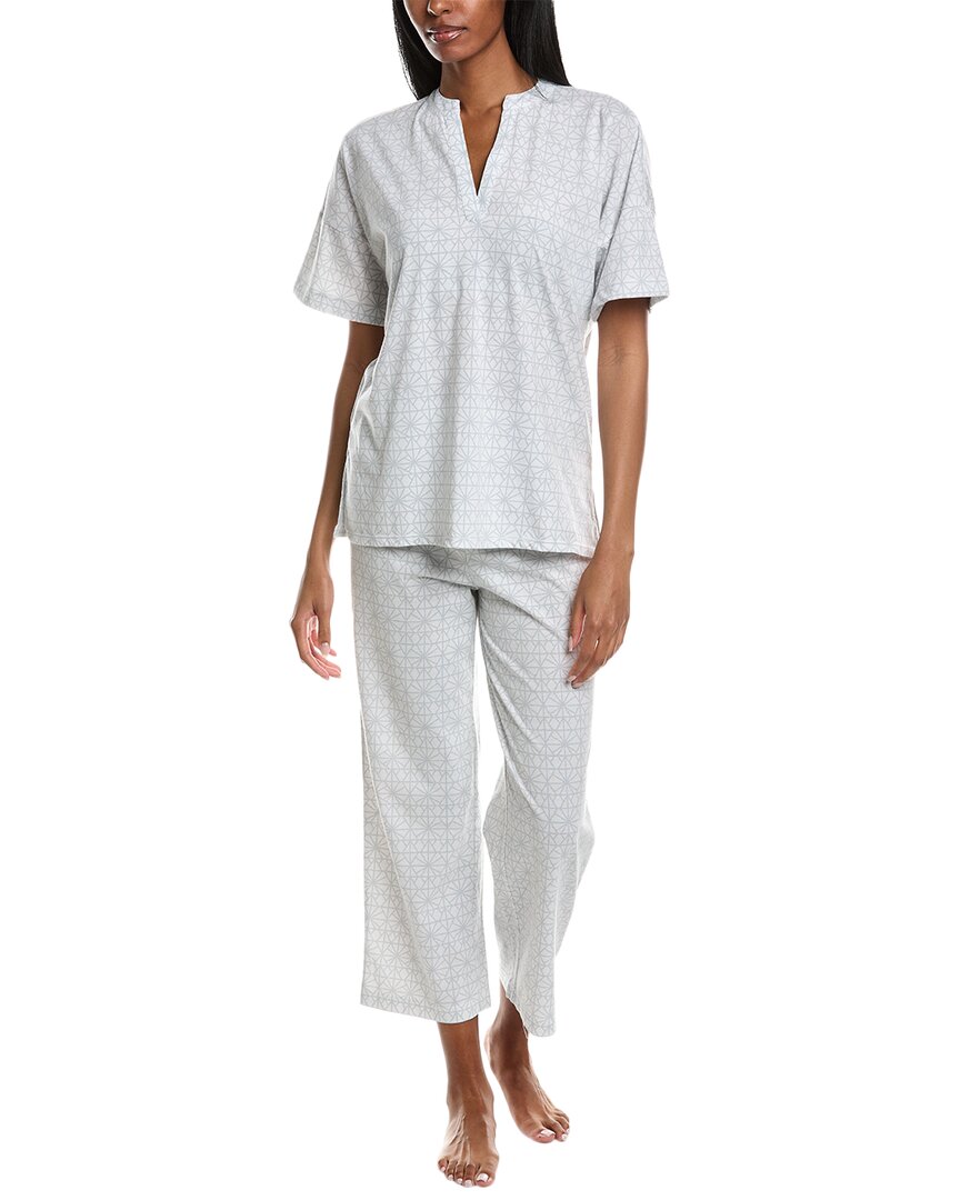 Shop N Natori Imperial Geo Pajama Pant Set In Grey