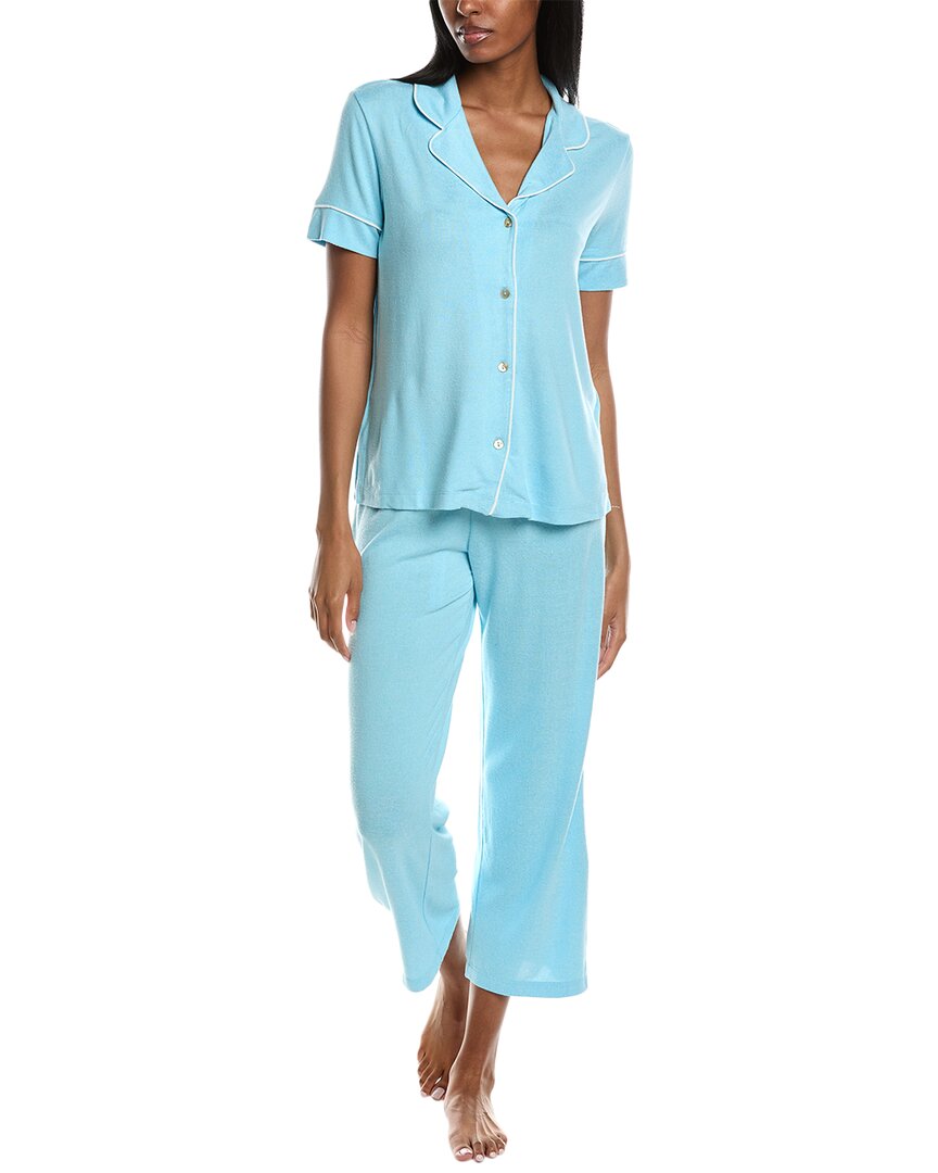 Shop N Natori Oasis Pajama Pant Set In Blue