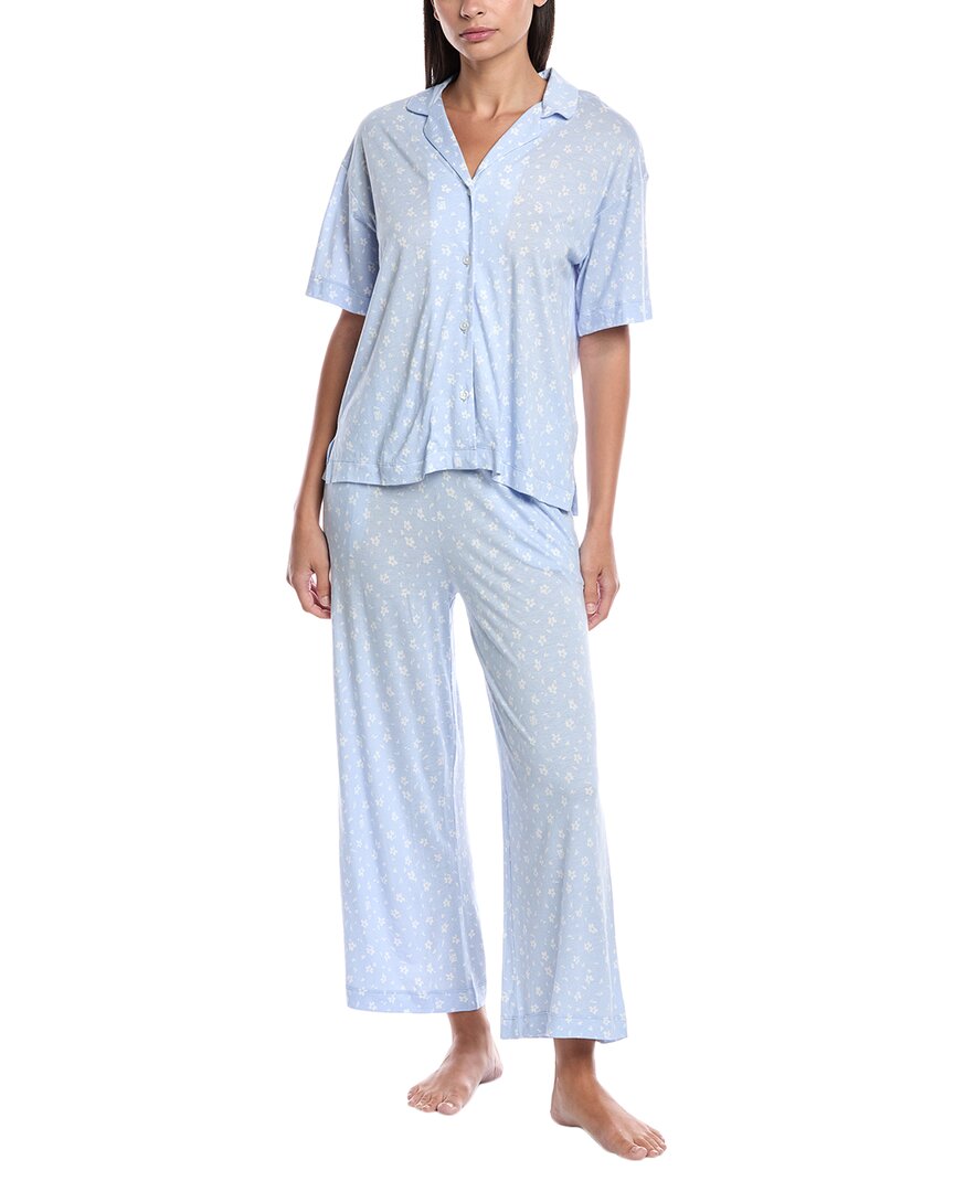 Dkny 2pc Top & Crop Pant Sleep Set In Blue