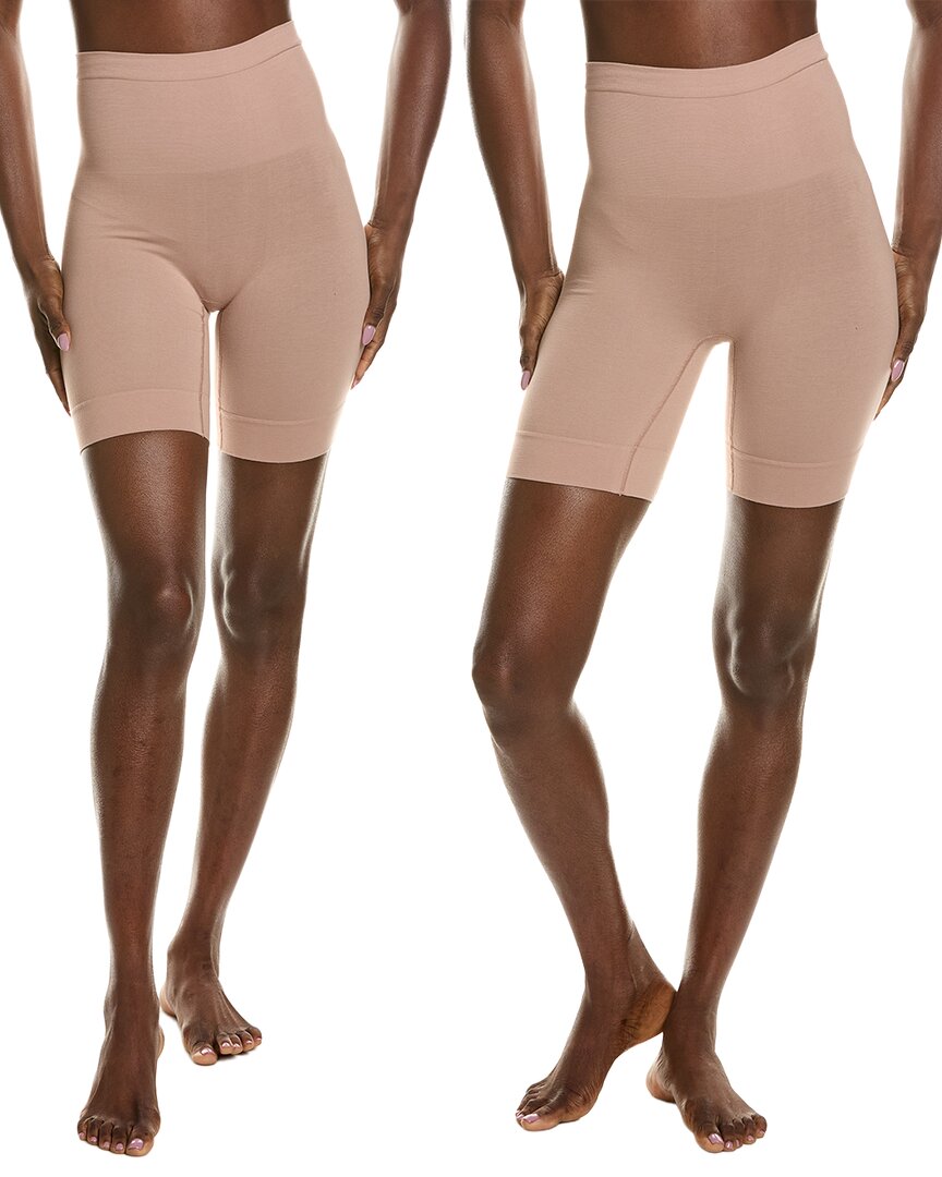 Yummie Set Of 2 Rosie Shapewear Slip Short In Brown