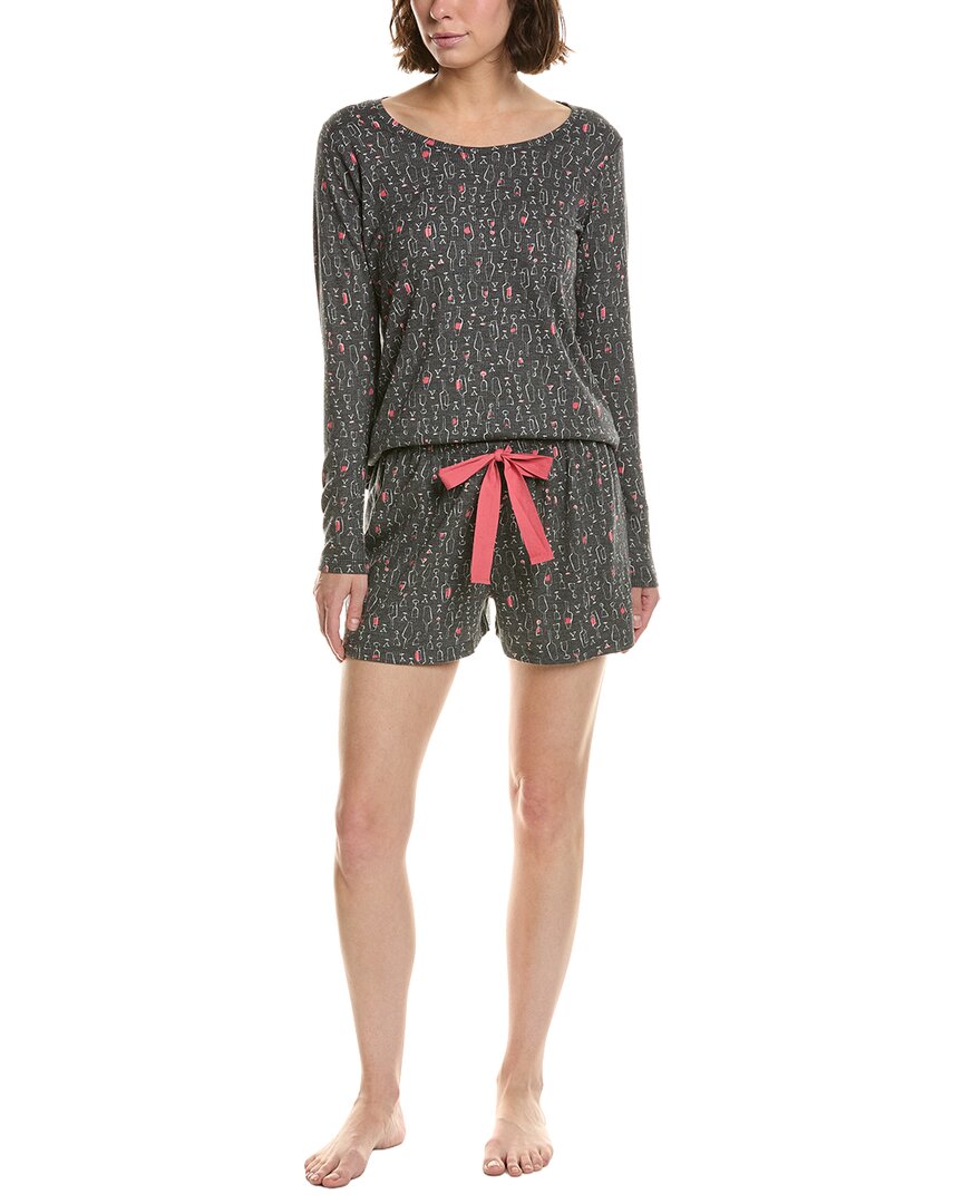 Hue 2pc Waffel Pajama Set In Black