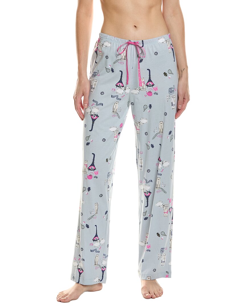 Hue Cat Picnic Long Pajama Pant In Blue
