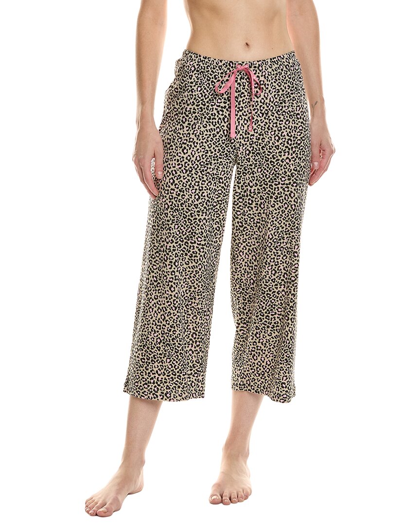 Hue Glitzy Cheetah Pajama Capri In Gray