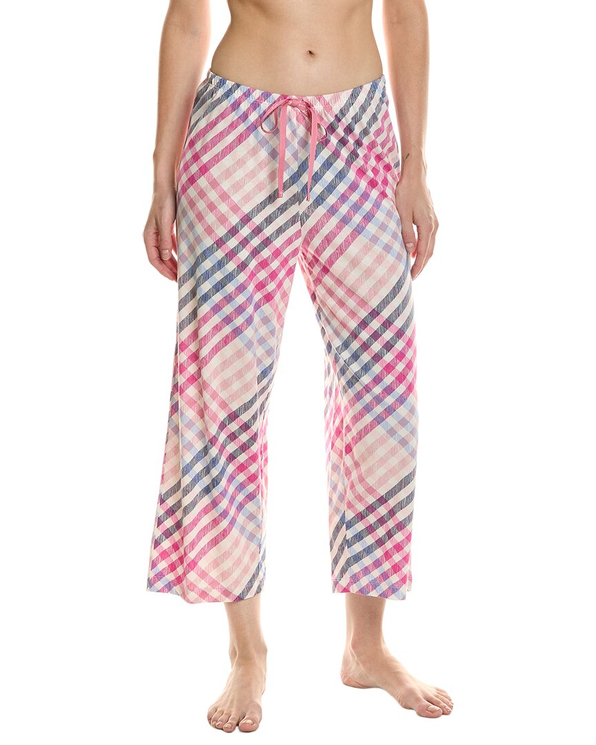 Hue Sketchy Plaid Pajama Capri In White