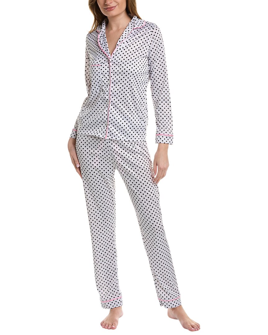 Anna Kay 2pc Cuitie Pajama Pant Set In White