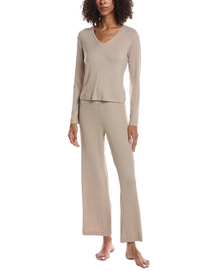 N Natori Harmony Rib V Neck Top And Pant