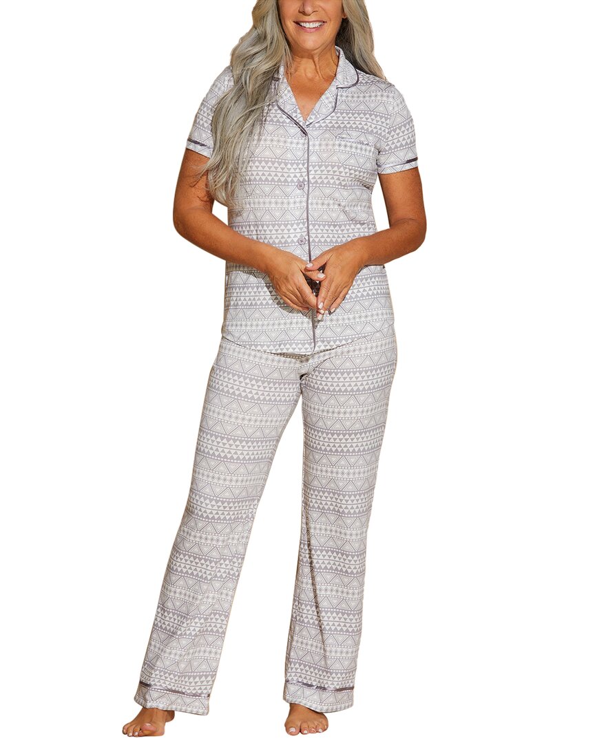 Shop Cosabella 2pc Bella Top & Pant Pajama Set In Grey