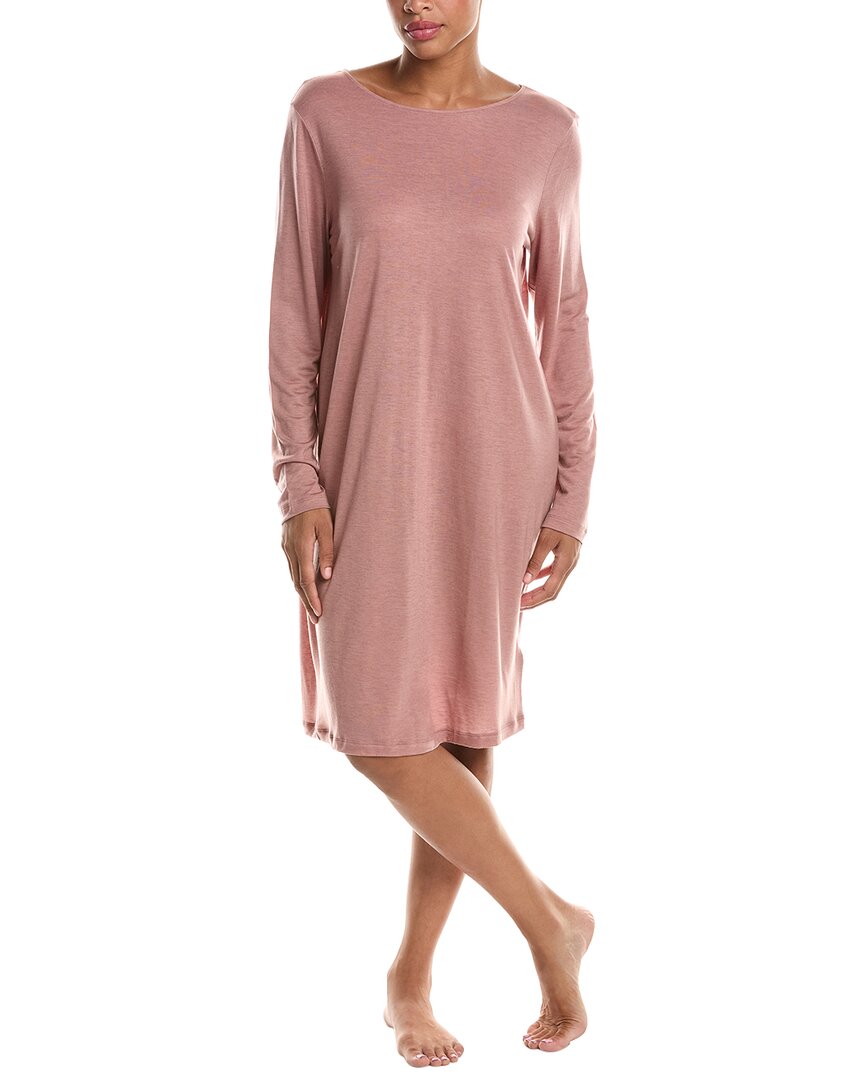 Hanro Natural Wear Round Neck Wool-blend Dress In Pink