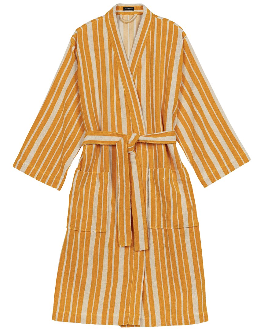 Marimekko Raide Bathrobe In Yellow