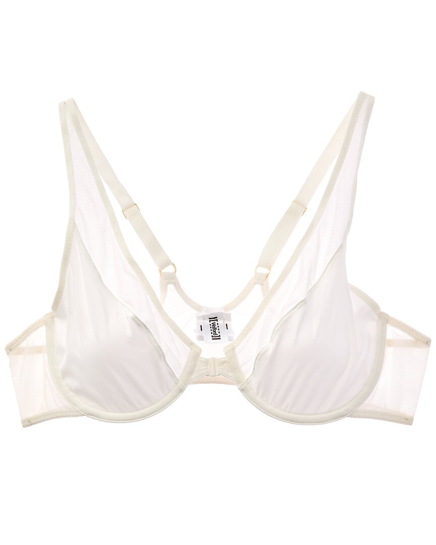 Wolford Sheer Opaque Front Close Plunge Bra In 105-salt