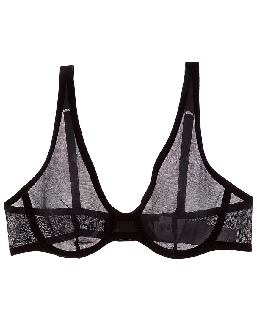 Wolford Bonded To Tulle Unlined Plunge Bra In Black