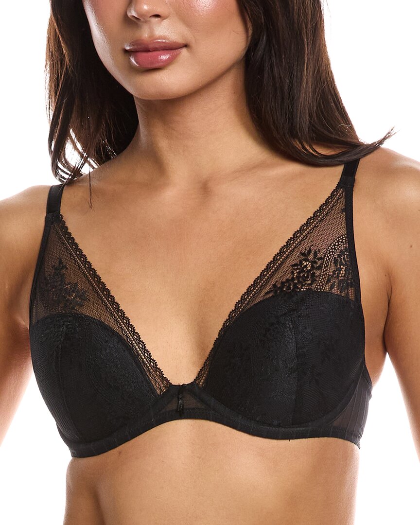 Passionata Maddie Plunge T-shirt Lace Bra In Black