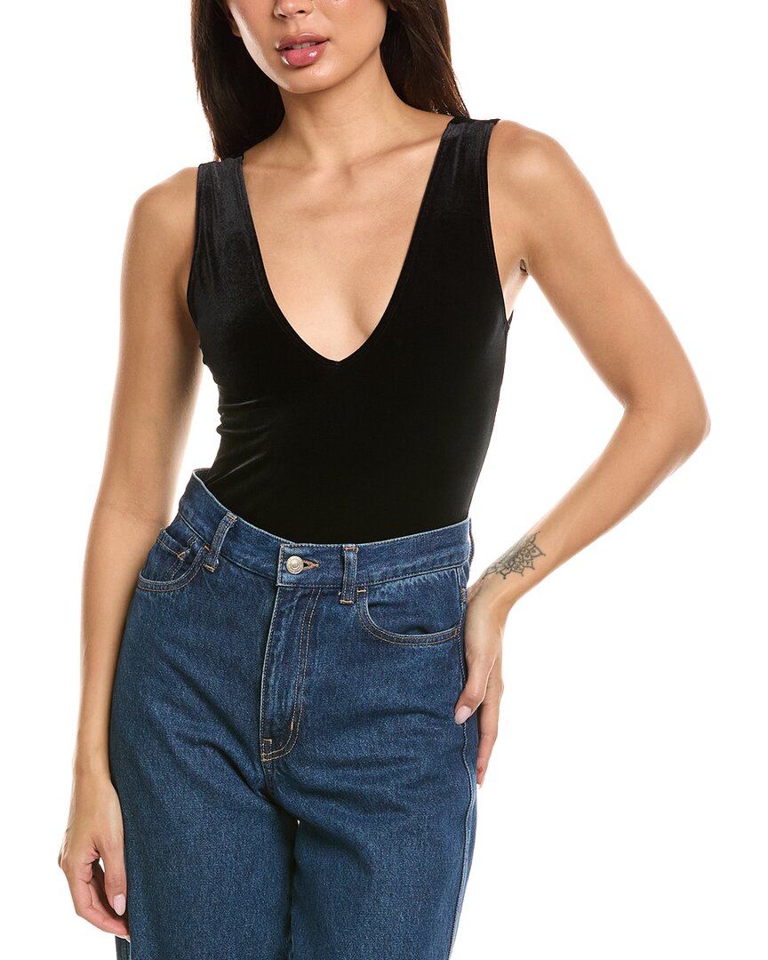Commando Velvet Deep V Bodysuit In Black