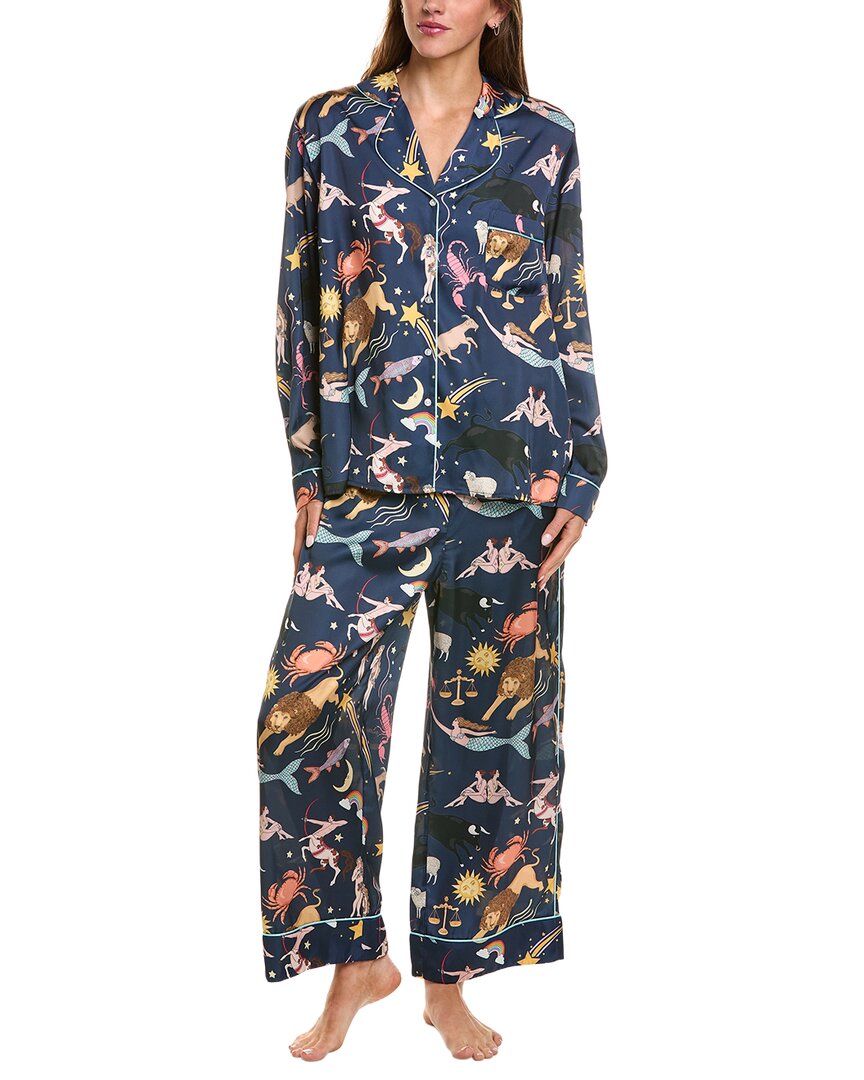 Karen Mabon 2pc Long Sleeve Pajama Set In Navy