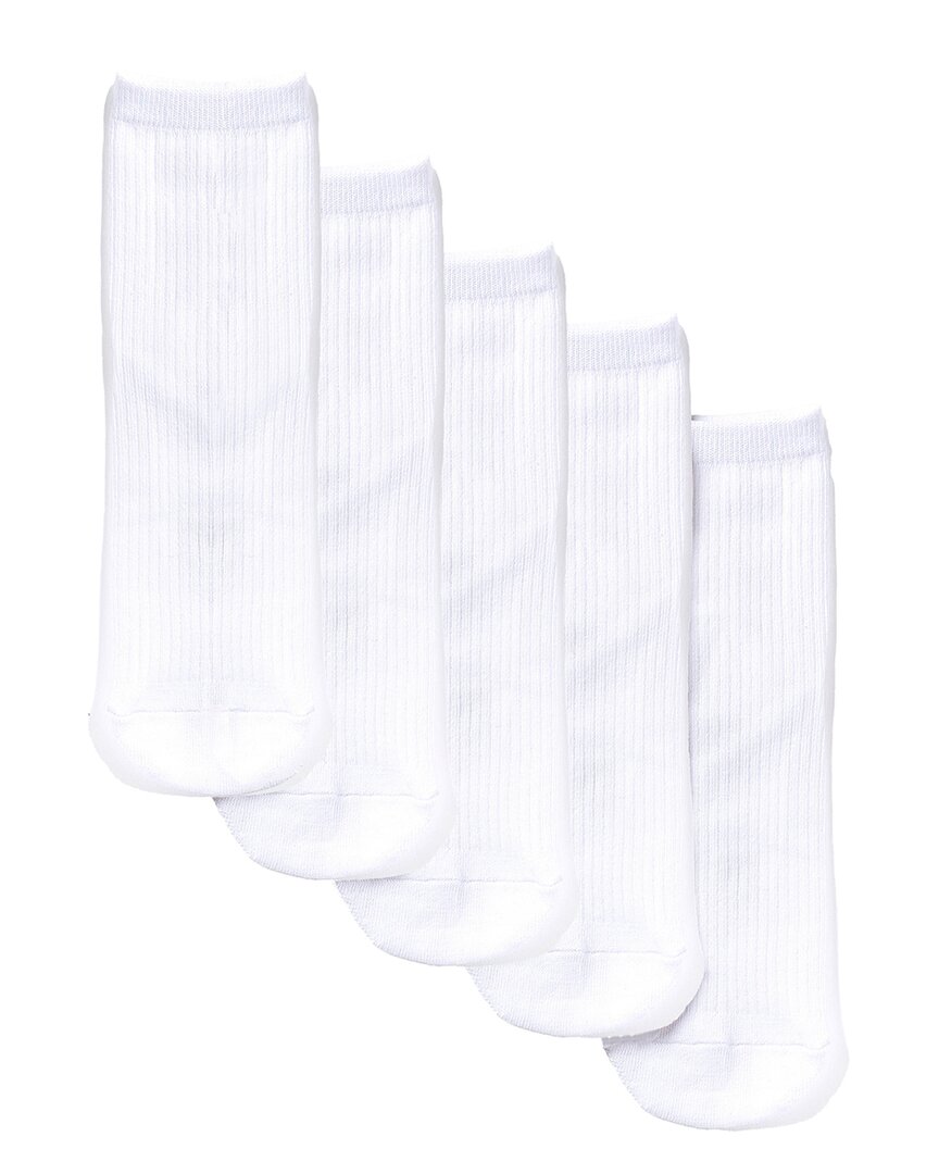 Stems 5pk Everyday Mid Crew Socks In White