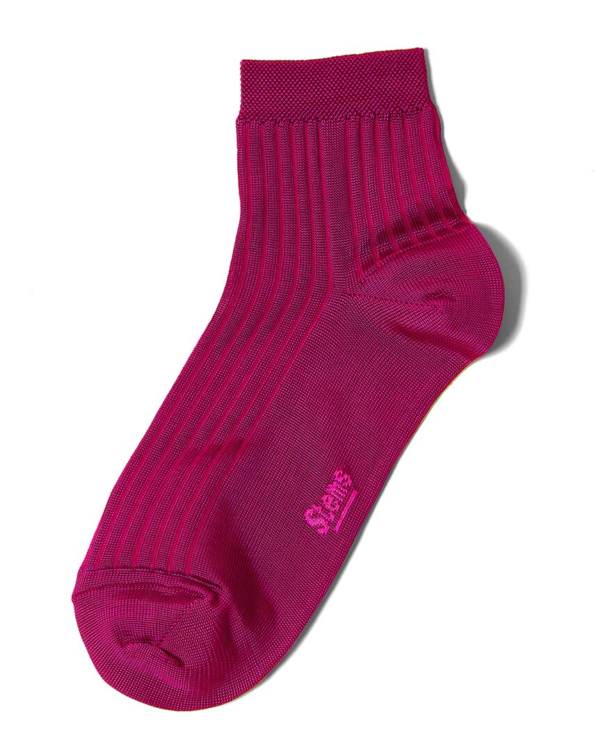 Stems Silky Rib Quarter Socks In Multi