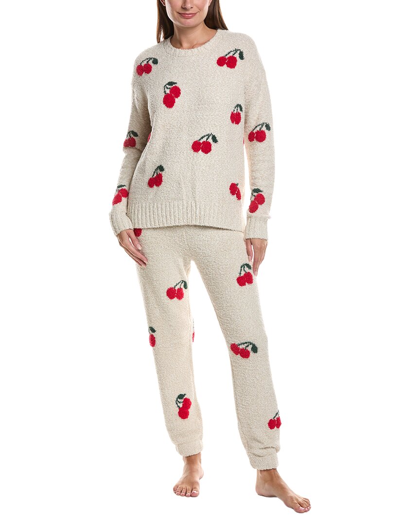 Splendid 2pc Fuzzy Sweater Set In White