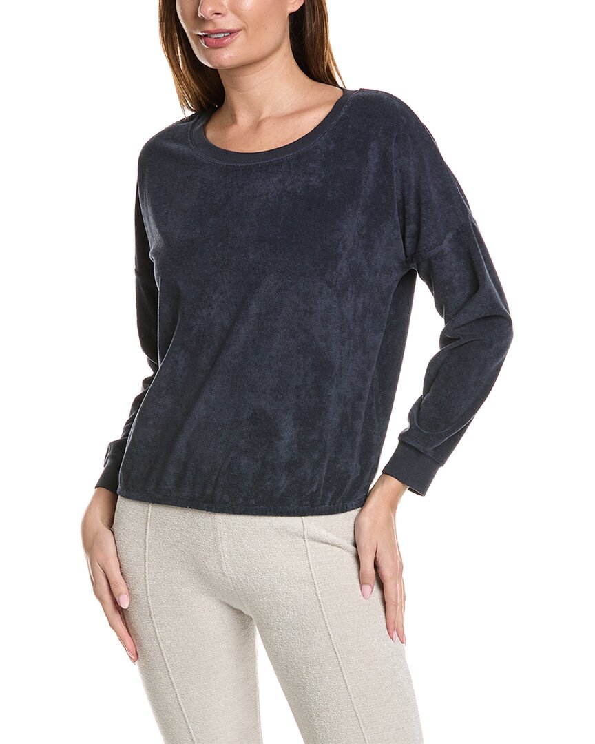 Shop Barefoot Dreams Cozyterry Dolman Pullover In Blue
