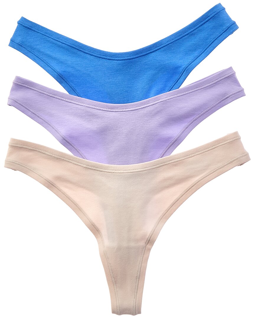 Florence By Mills 3pk Thong In Lrq-m Lav/regat/qua