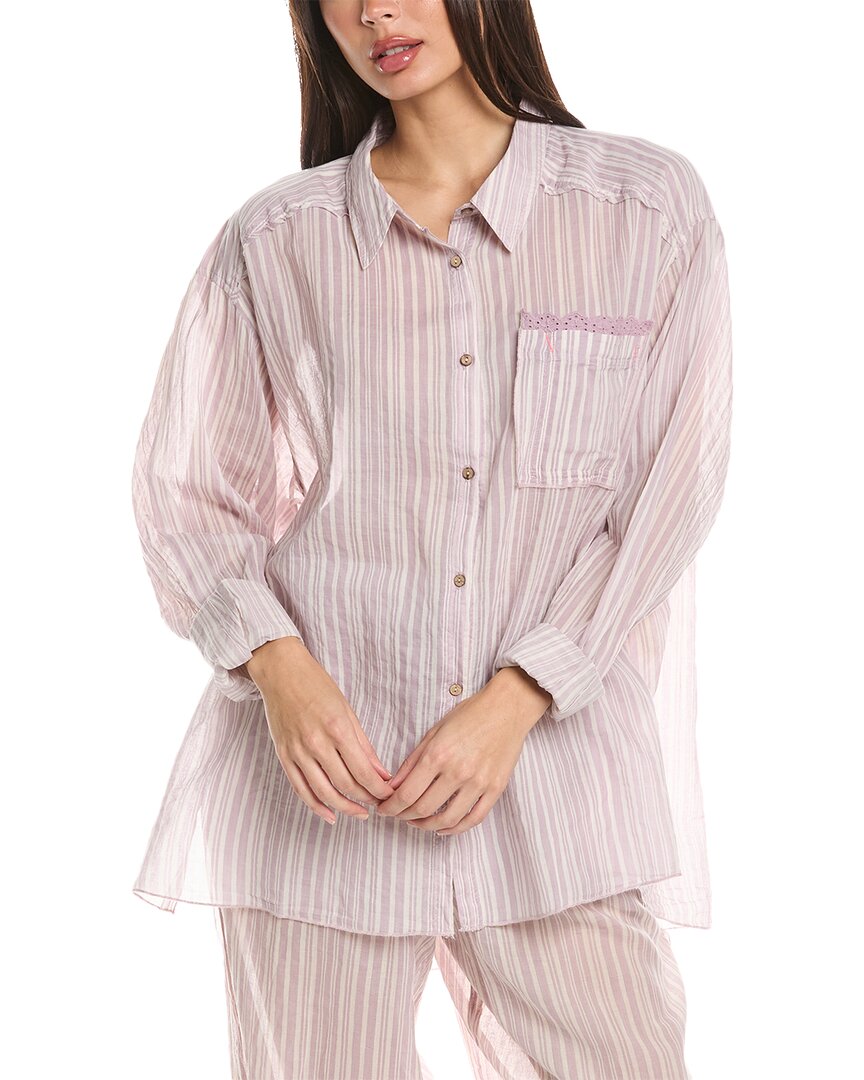 Shop Free People Sleep Mode Pajama Shirt In Purple