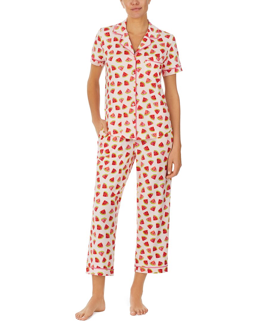 Kate Spade Print Short Sleeve Pajamas In Pink