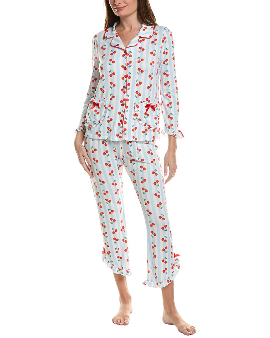 Sugar 2pc Ruffle Heart Pocket Pant Set In White