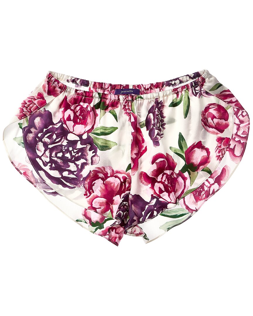 Journelle Celine Printed Tulip Silk Shortie In Pink