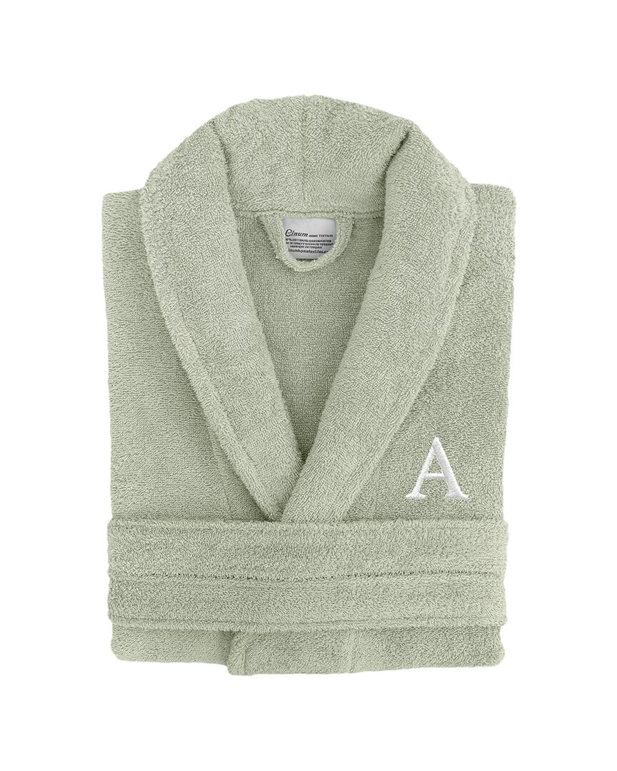 Linum Home Textiles Monogram Terry Bathrobe (a-z Linum Font) In Small/medium