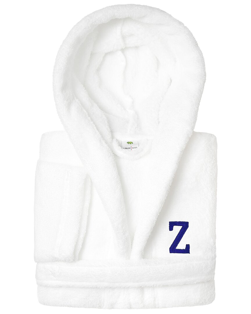 Linum Home Textiles Personalized Linum Kids Large Super Plush Hooded Bathrobe  With Navy Bookman Fon