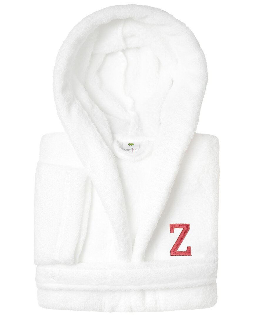 Linum Home Textiles Personalized Linum Kids Small Super Plush Hooded Bathrobe With Pink Bookman Font