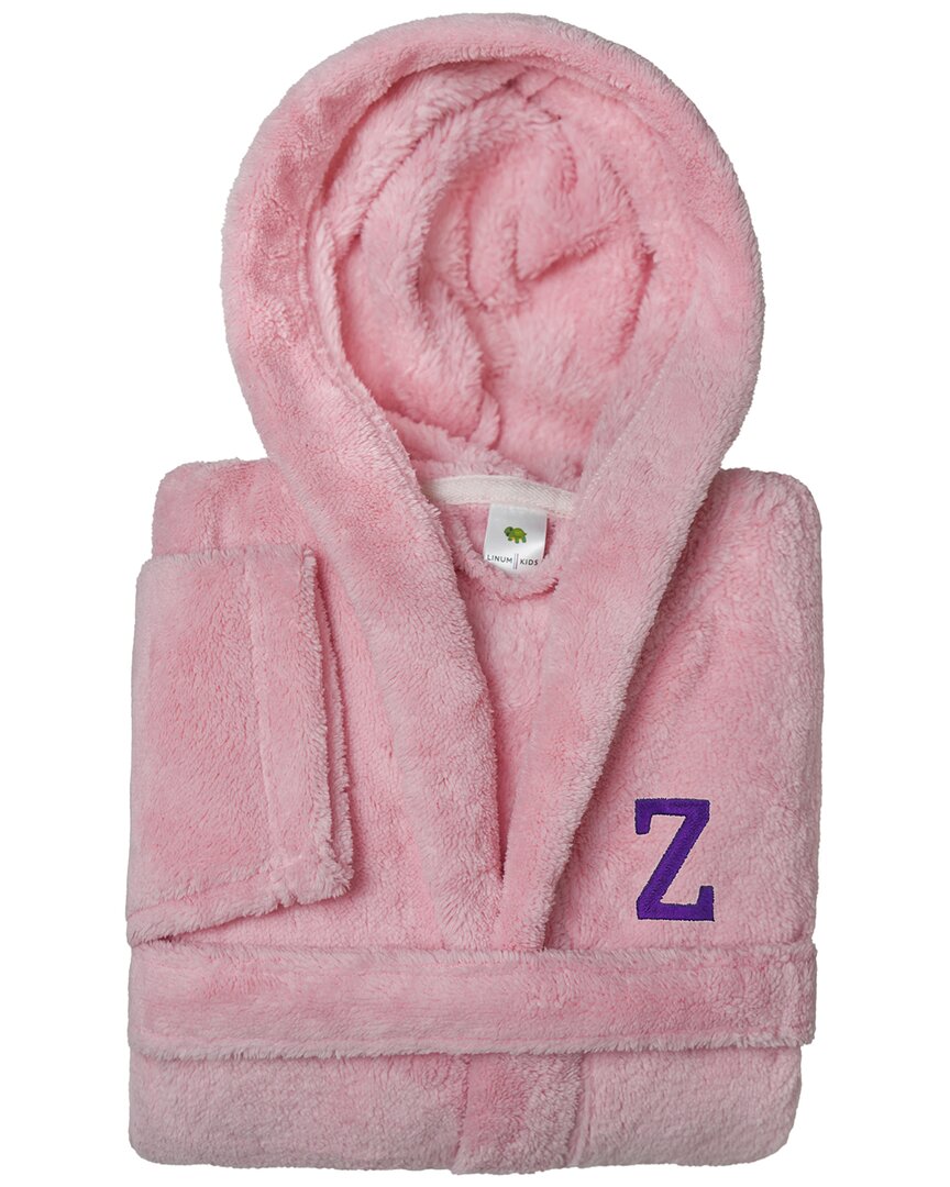 Linum Home Textiles Personalized Linum Kids Small Super Plush Hooded Bathrobe  With Purple Bookman F