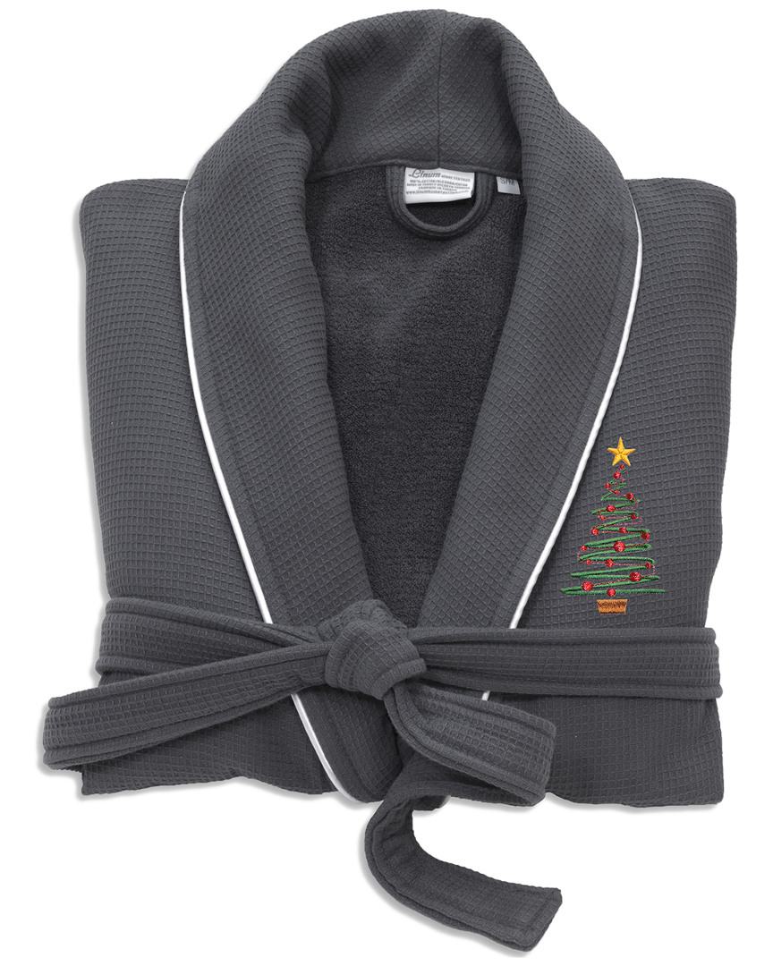 Linum Home Textiles Waffle Terry Embroidered Bathrobe