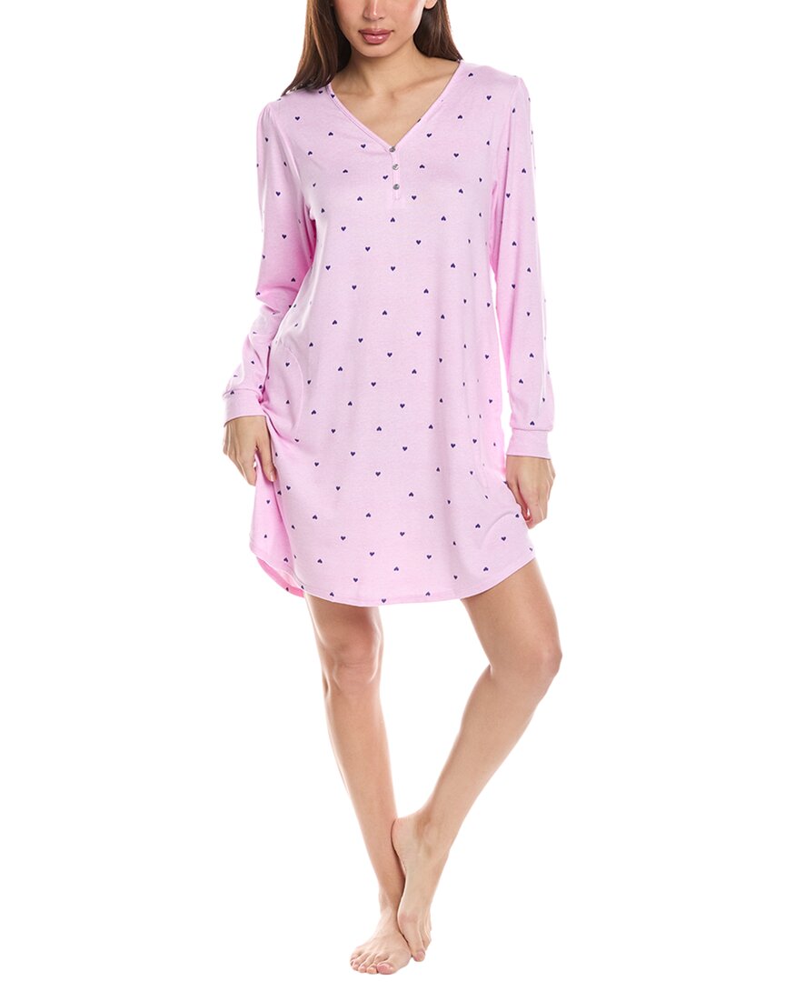 Ellen Tracy Brushed Sleepshirt In Pink