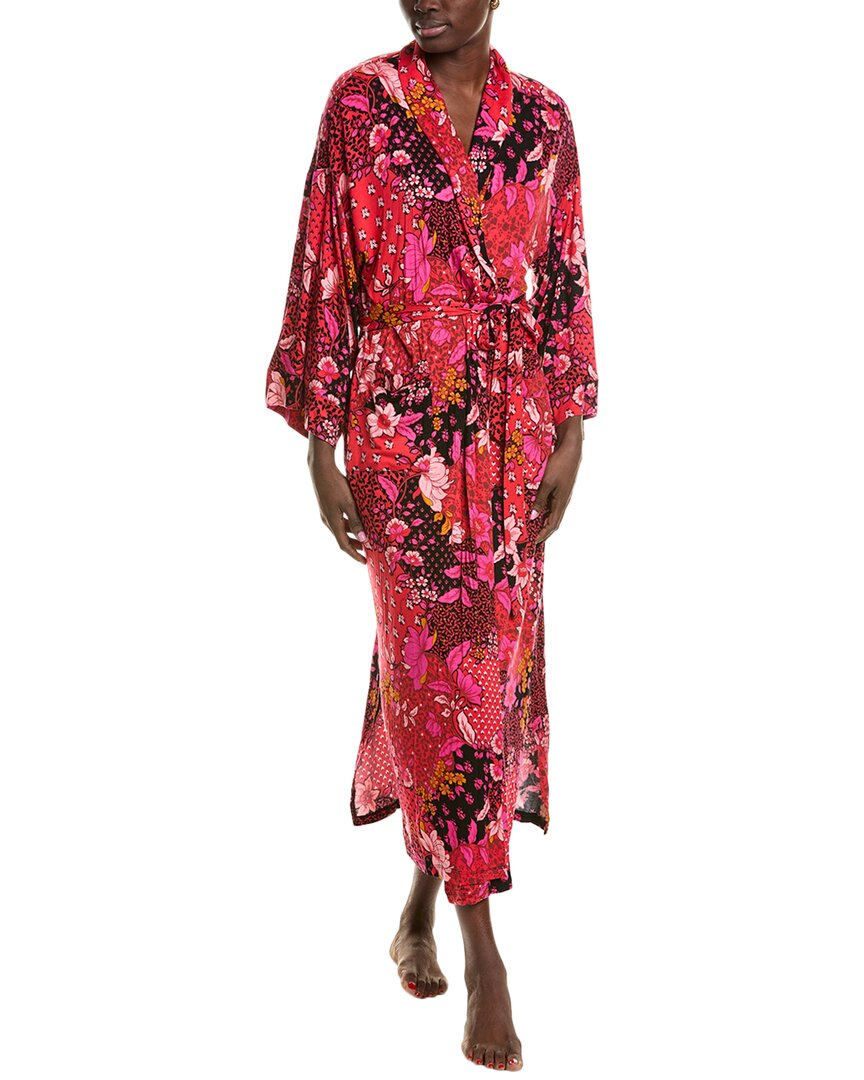 Shop Kensie Maxi Kimono Robe In Red