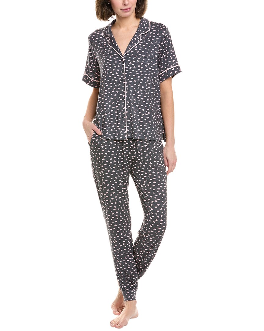Sanctuary 2pc Sleepshirt & Jogger Set In Black