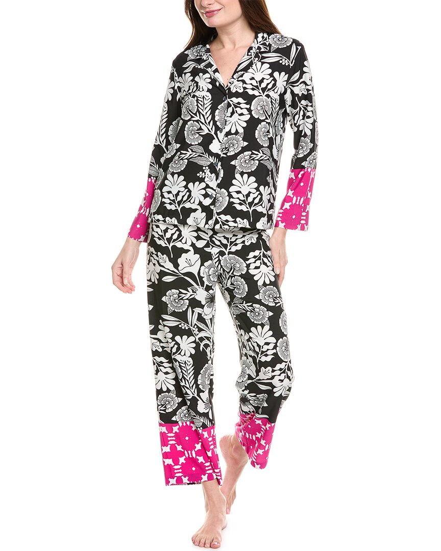 Natori 2pc Botanica Pajama Set In Black
