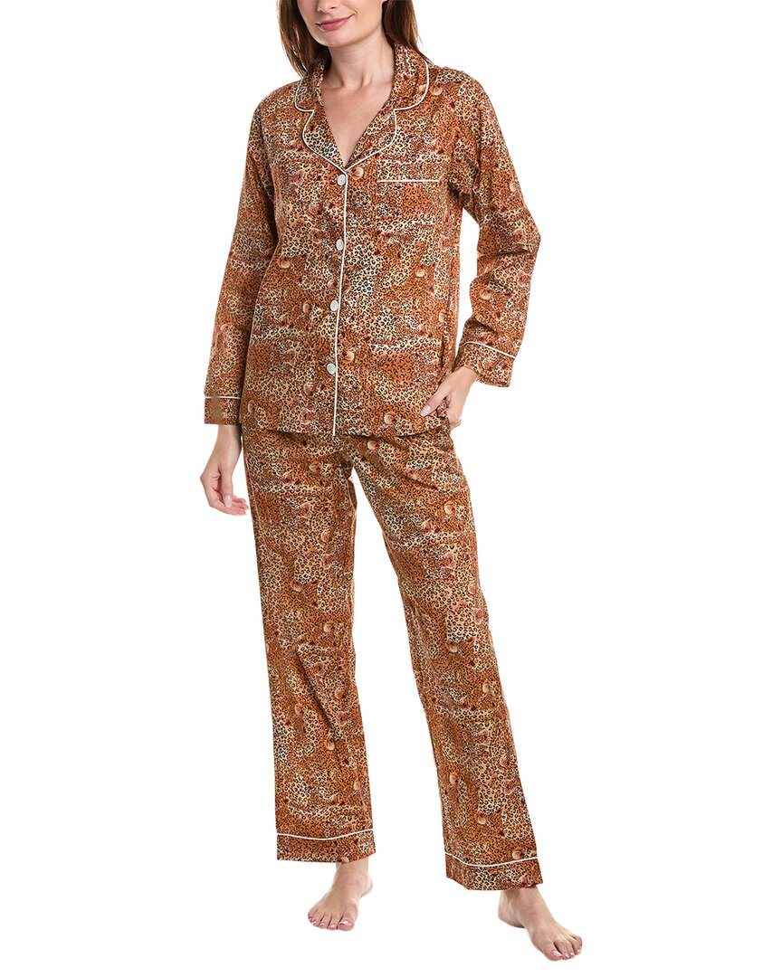 Bedhead Pajamas 2pc Perfect Match Top & Pant Pajama Set In Brown
