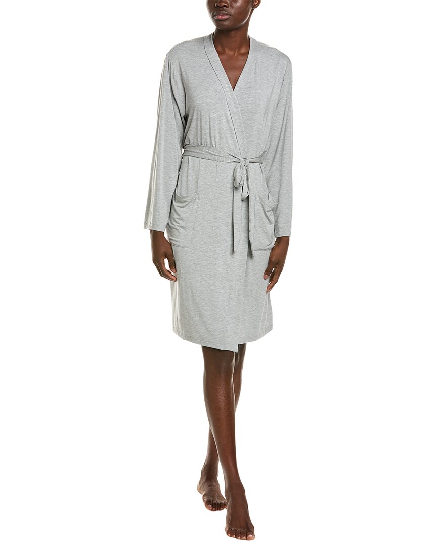 Shop Barefoot Dreams Malibu Collection Soft Jersey Short Robe In Grey
