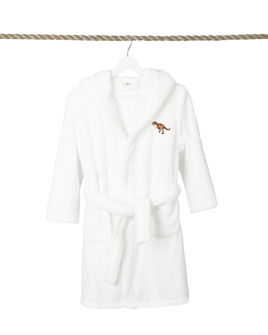 Linum Home Textiles Kids Super Plush Double Brushed Hooded Bathrobe In White