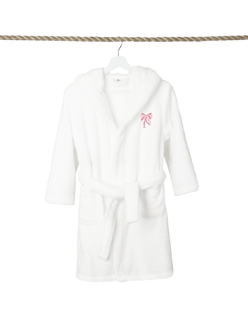 Linum Home Textiles Kids Super Plush Double Brushed Hooded Bathrobe In White