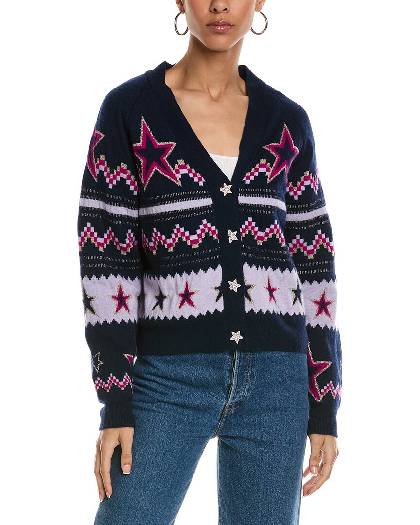 Brodie Cashmere Electric Star Cashmere Cardigan In Blue