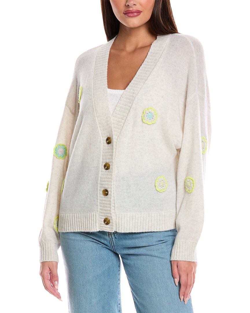 Brodie Cashmere Fleur Cashmere Cardigan In Neutral