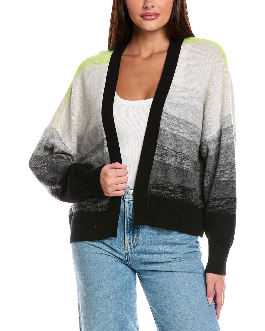 Brodie Cashmere Gradient Fade Cashmere Cardigan In Yellow