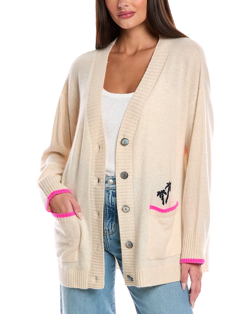 Brodie Cashmere Malibu Sunset Cashmere Cardigan In White