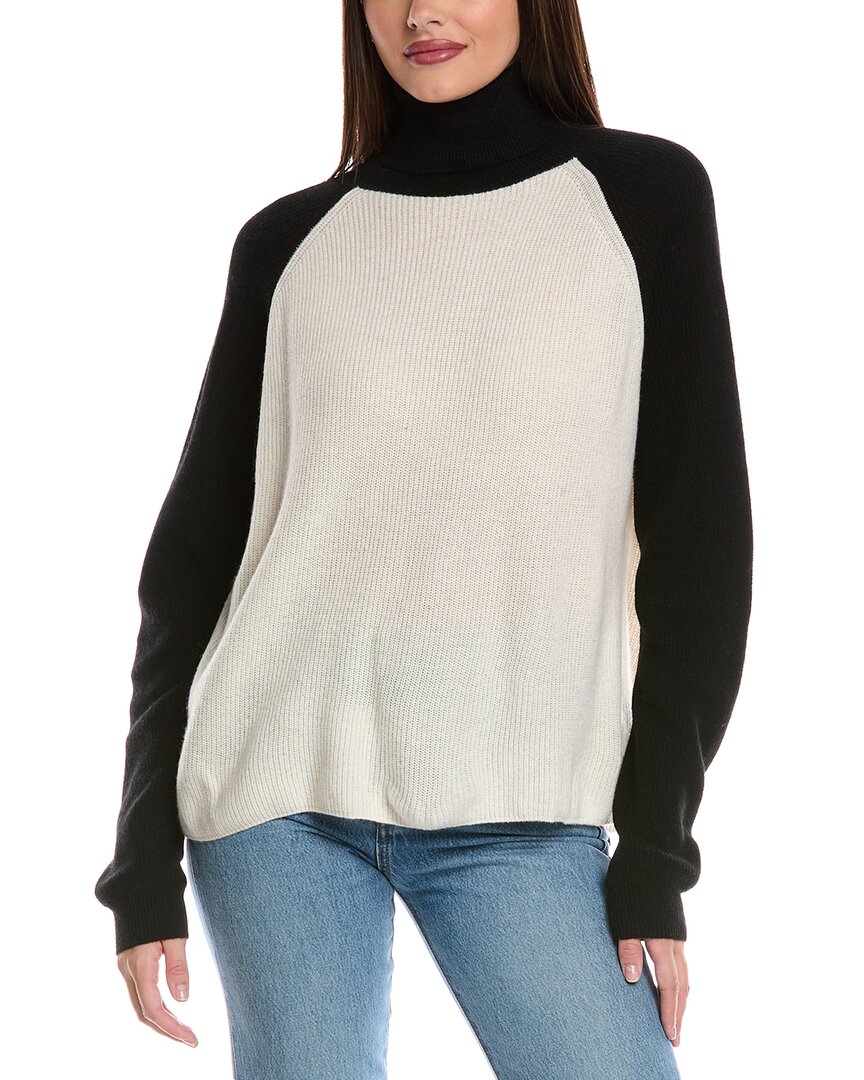 Brodie Cashmere Susie Colorblocked Cashmere Sweater In Neutral