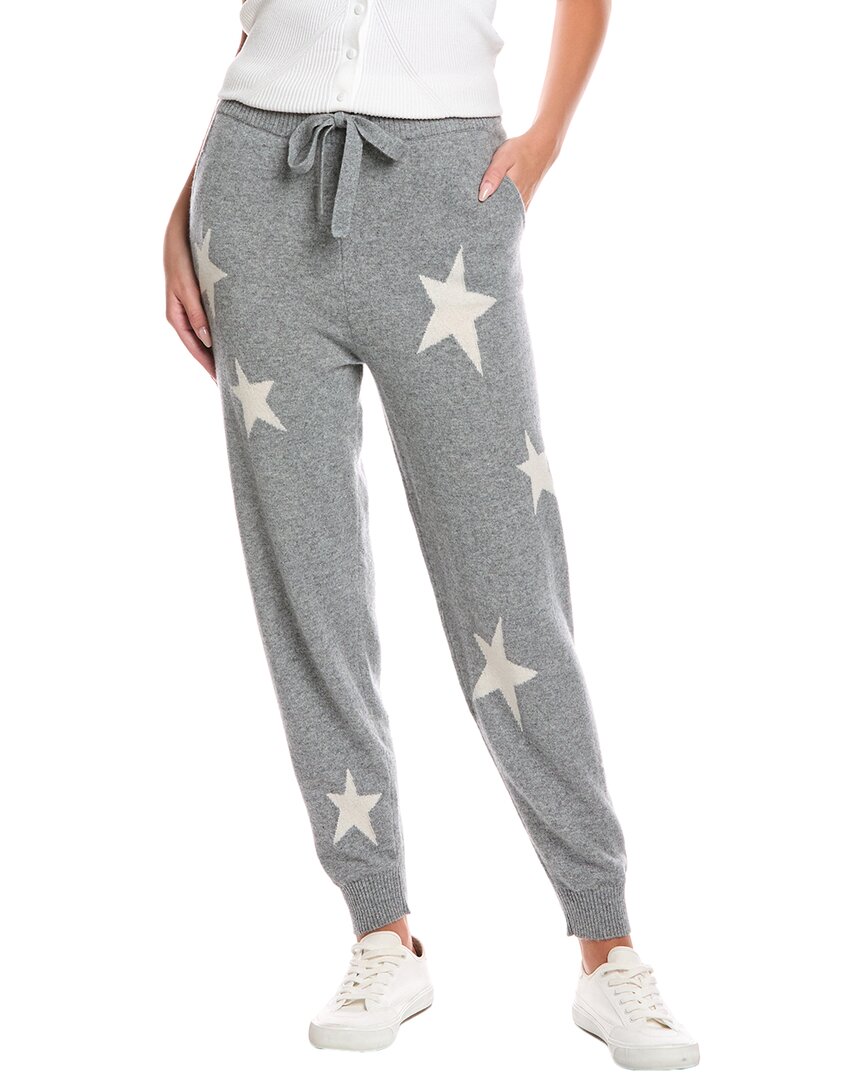Brodie Cashmere Sophie Star Cashmere Jogger Pant In Gray