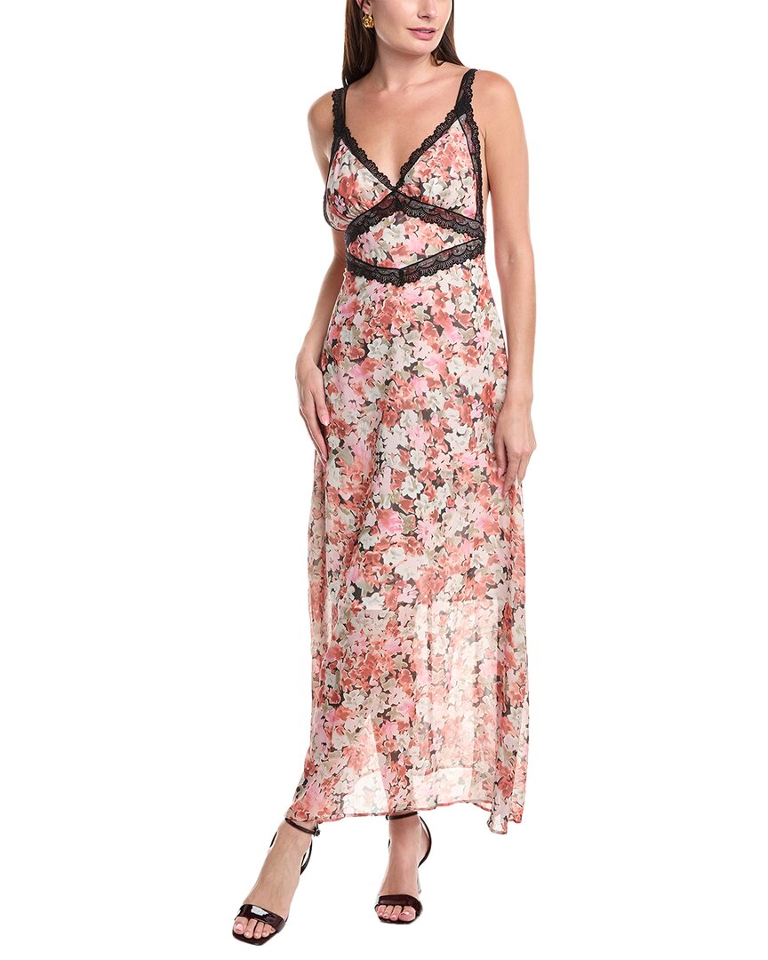 Serenette Lace Trim Midi Dress In Multi