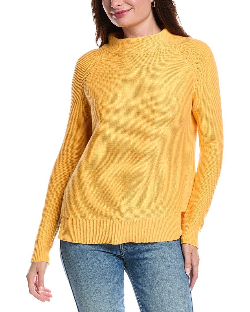 Forte Cashmere Garter Funnel Neck Sweater In Yellow